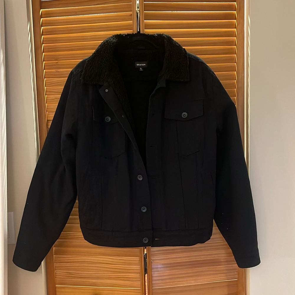 Brixton black faux fur coat